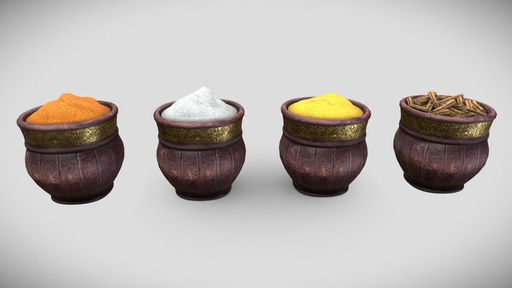 Spice Pots 3D Model