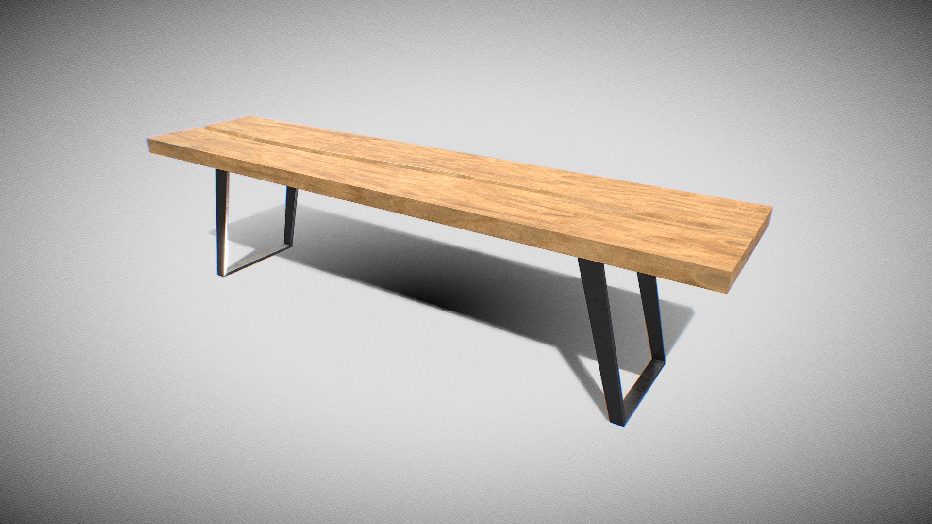 3D model Bench woooden 03 - This is a 3D model of the Bench woooden 03. The 3D model is about a wooden table with a white background.