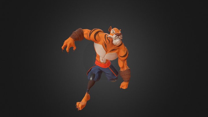 Tiger Posed 3D Model
