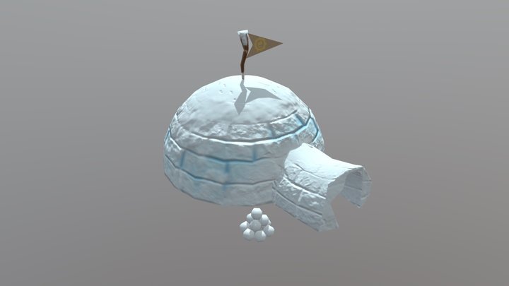 Stylized Low-Poly Igloo 3D Model