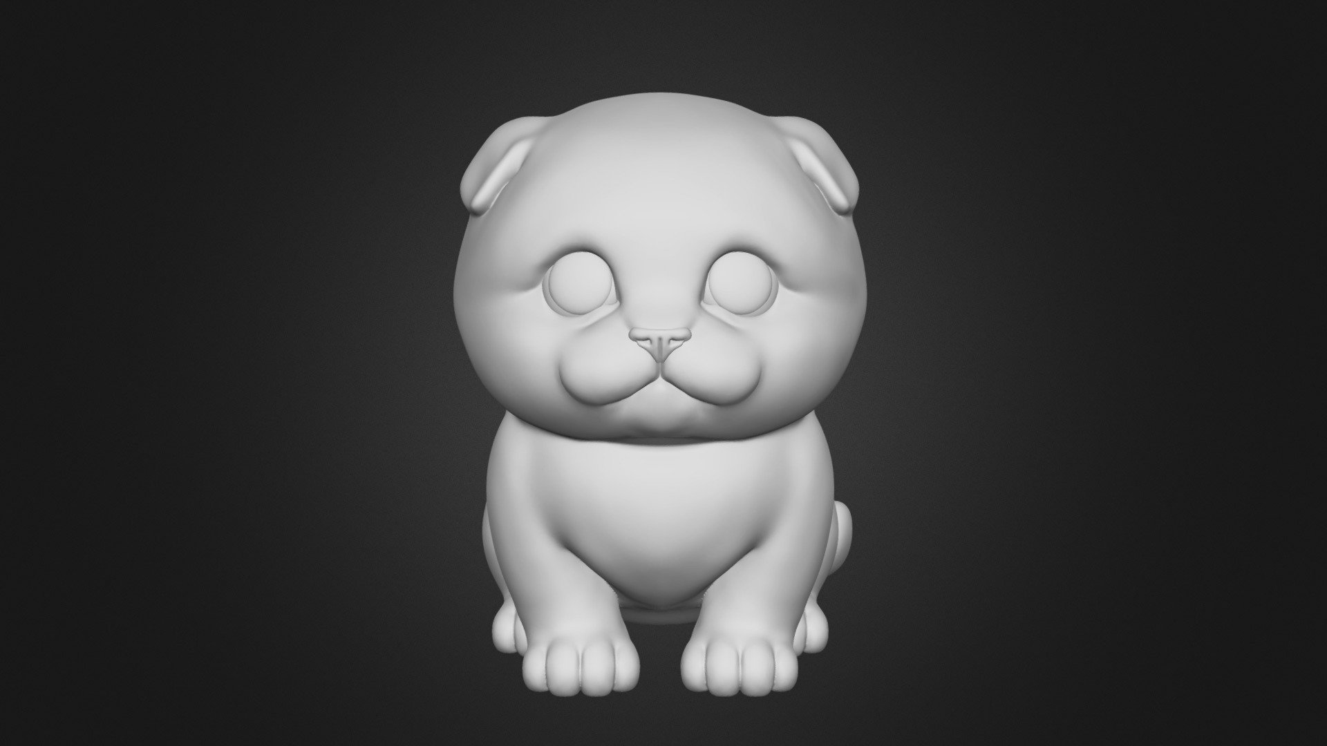 Cute Scottish Fold Kitten STL for 3DPrint - 3D model by SeberdrA ...