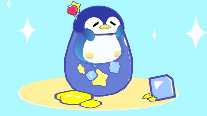 Penguin Drink 3D Model