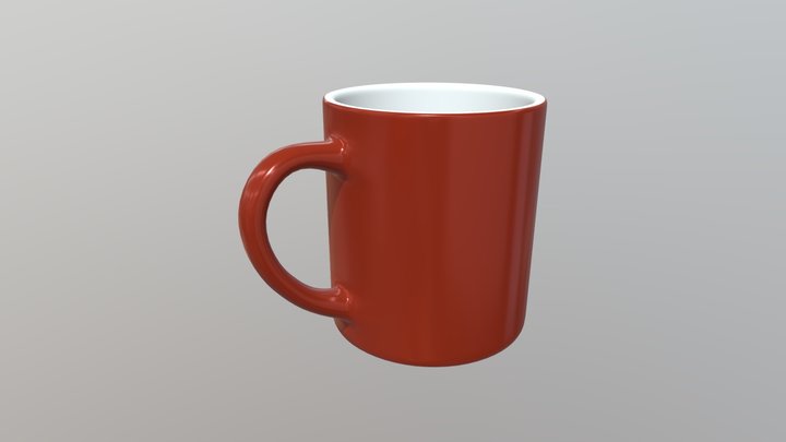 Classic Red Coffee Mug 3D Model