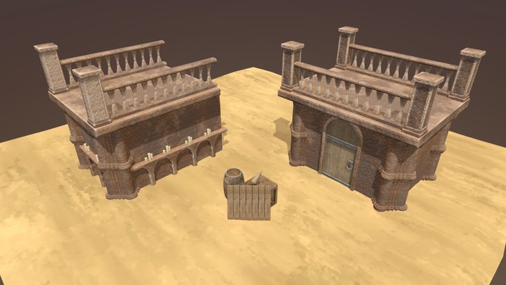Desert Catacomb Modular Kit 3D Model