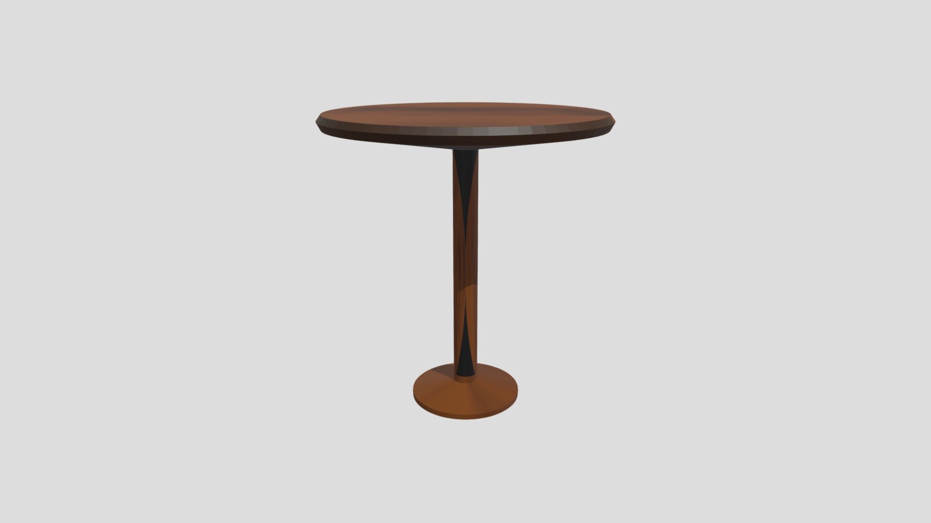 Low Poly Round Wooden Table