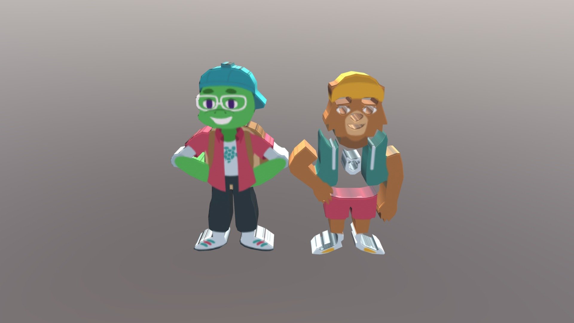 NEARPOD characters (young frog and young bear)