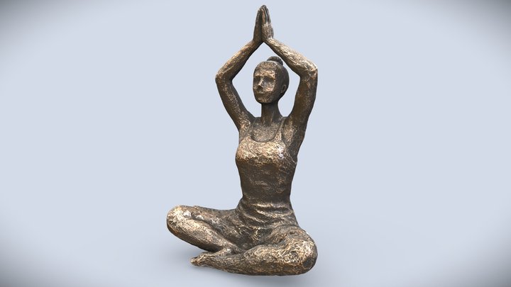 Yoga Figurine - Lotus Arms Up Pose 3D Model