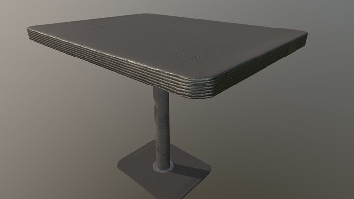 Rusty Old Diner Table 3D Model