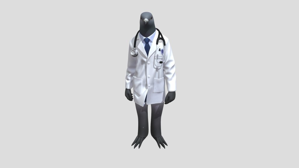 Pigeon Headed Doctor in Hallway