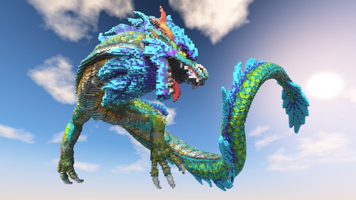 Minecraft Serpent Dragon Build Schematic 3D Model
