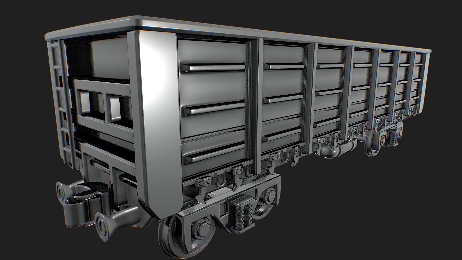 Toy Railway Carriage 02 Highpoly Buy Royalty Free 3D model by the