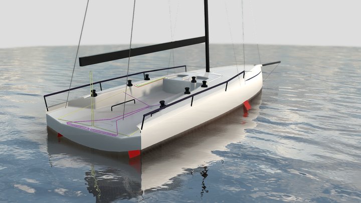 WIP 36ft Racing Yacht Club Swan 36 3D Model
