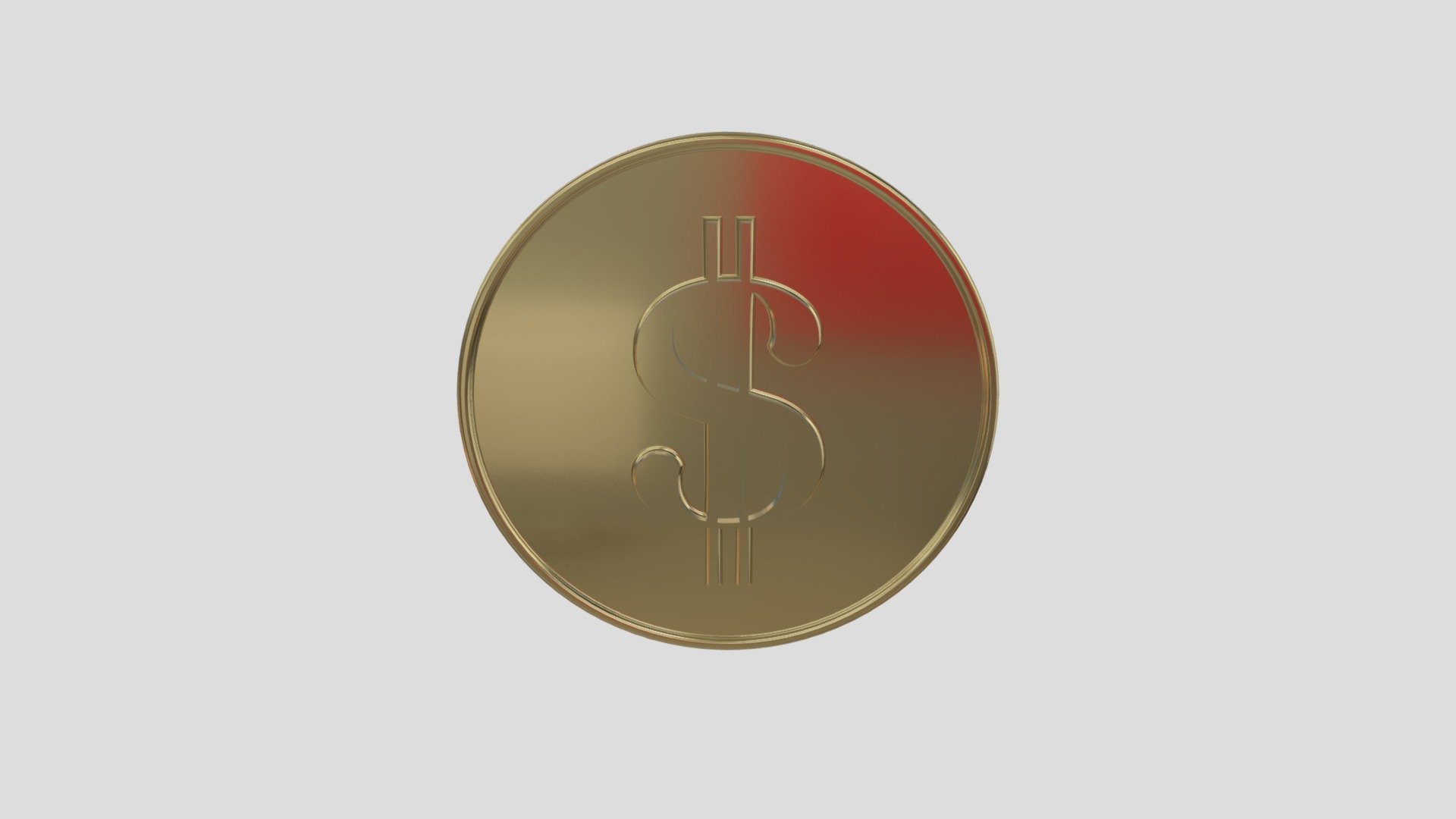 Gold Coin with $ Sign
