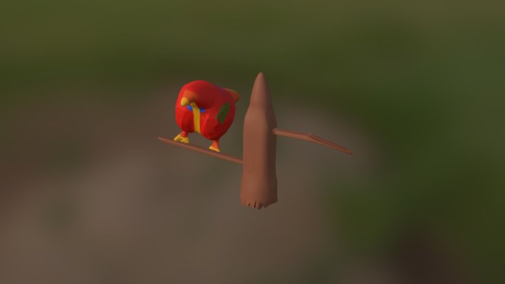 Pheasant on a three Itis Pon 3D Model