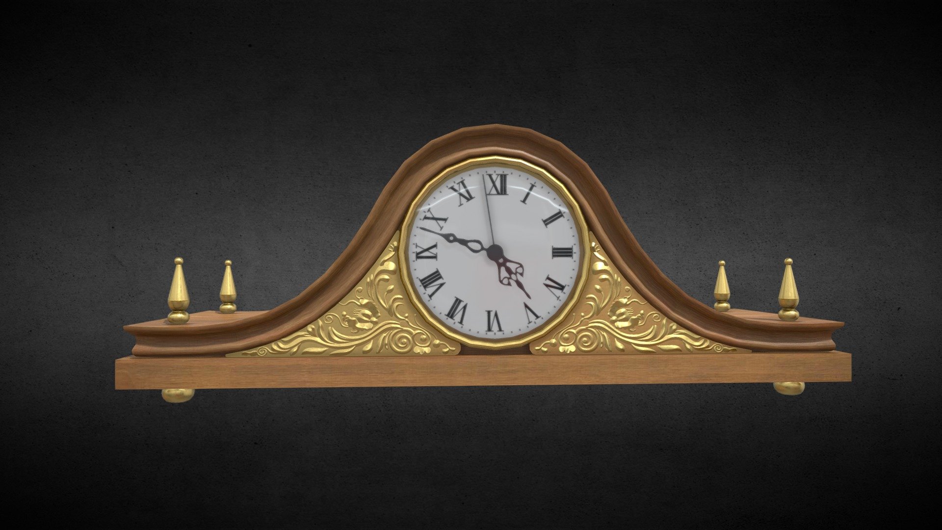 Vintage mantel clock - Download Free 3D model by Abdullah (@abd_3d ...