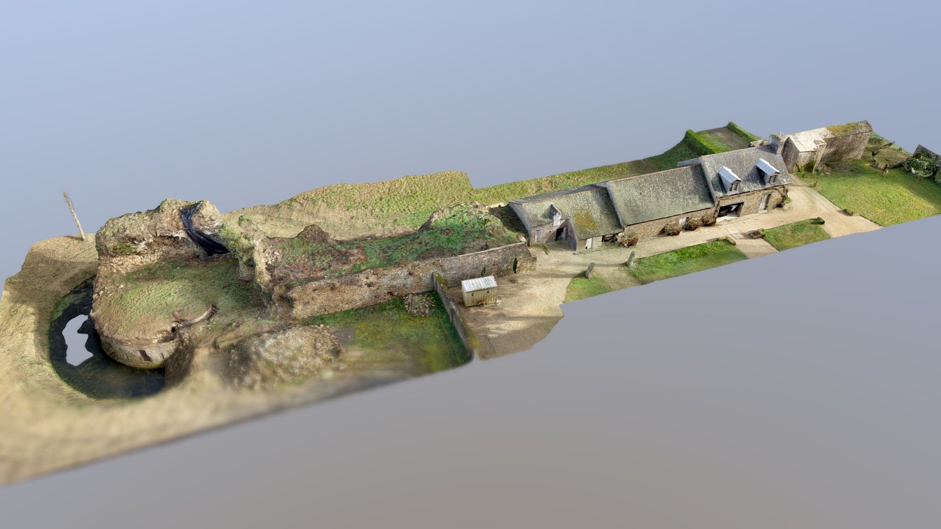 Modélisation rempart - Château du Bordage