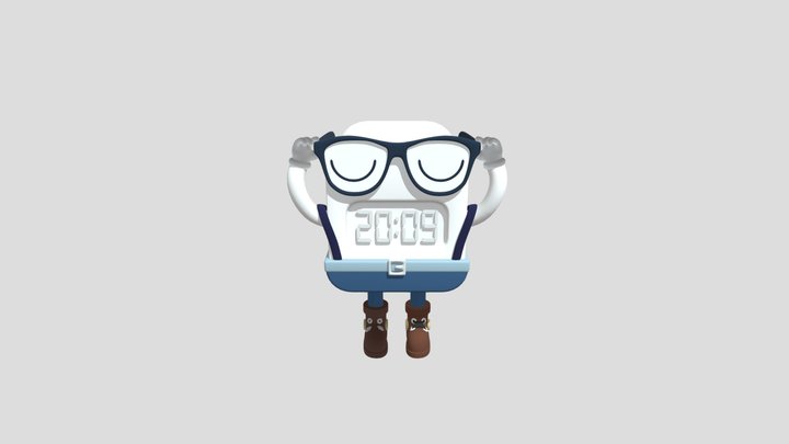 Digital Clock: Diggy 3D Model