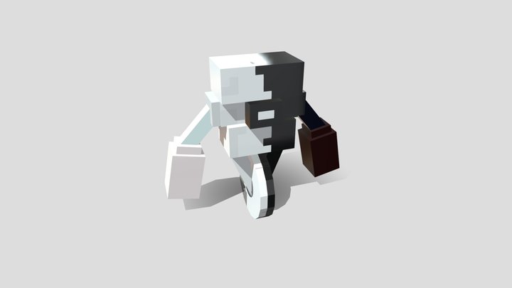Black VS White Robot 3D Model