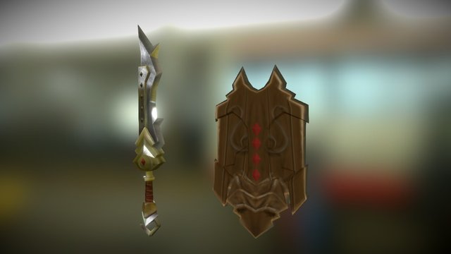 Sværd Og Skjold 3D Model