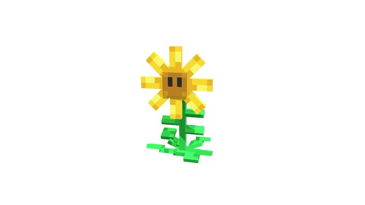 Sunflower - Blockbench 3D Model