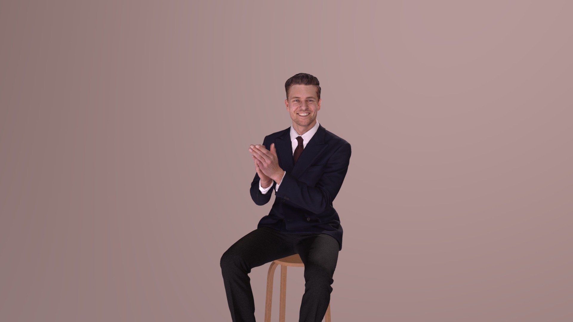 Business Man Sitting Elegant Clapping Vince