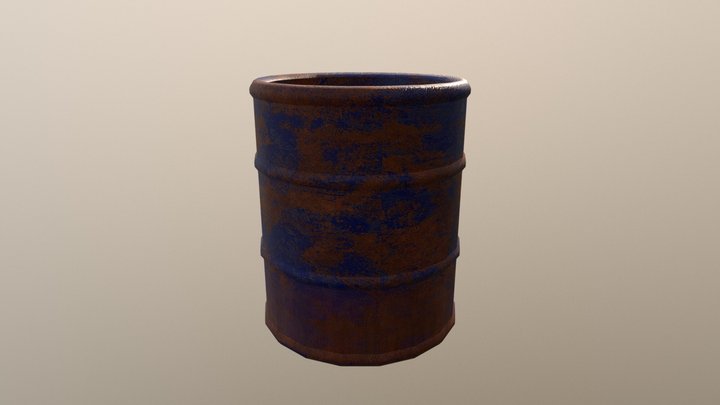 Rusty Oil Barrel 3D Model