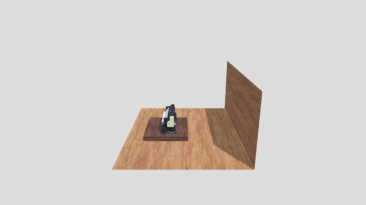 VH AU with wooden backgruond 3D Model
