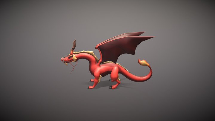 3d Low Poly Dragon 3D Model