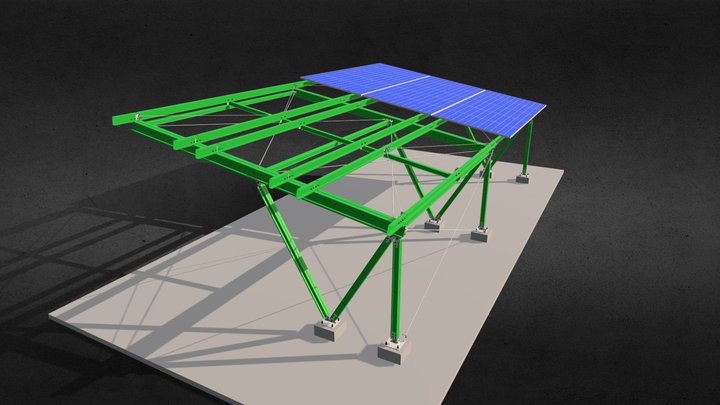 Carport Solar Jsteel 2 3D Model