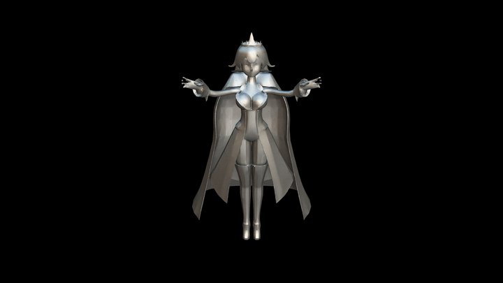 Modelo mujer con capa 3D Model