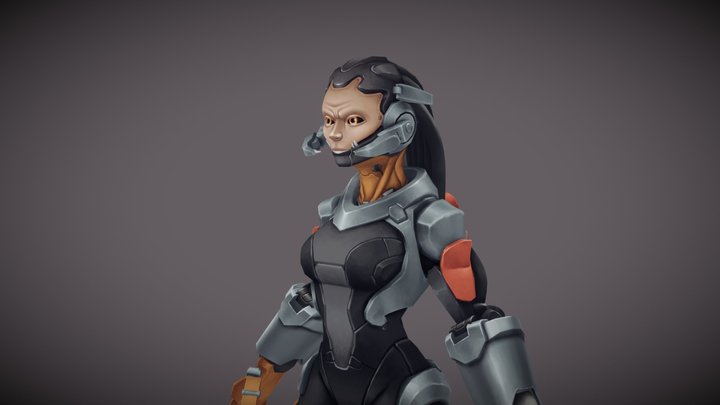 Cybernetic Strogg Girl 3D Model