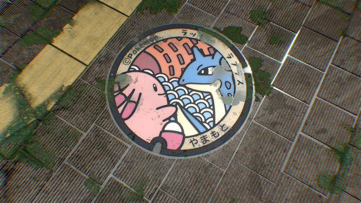 Pokémon Poke Lids Yamamoto Lapras Chansey 3D Model