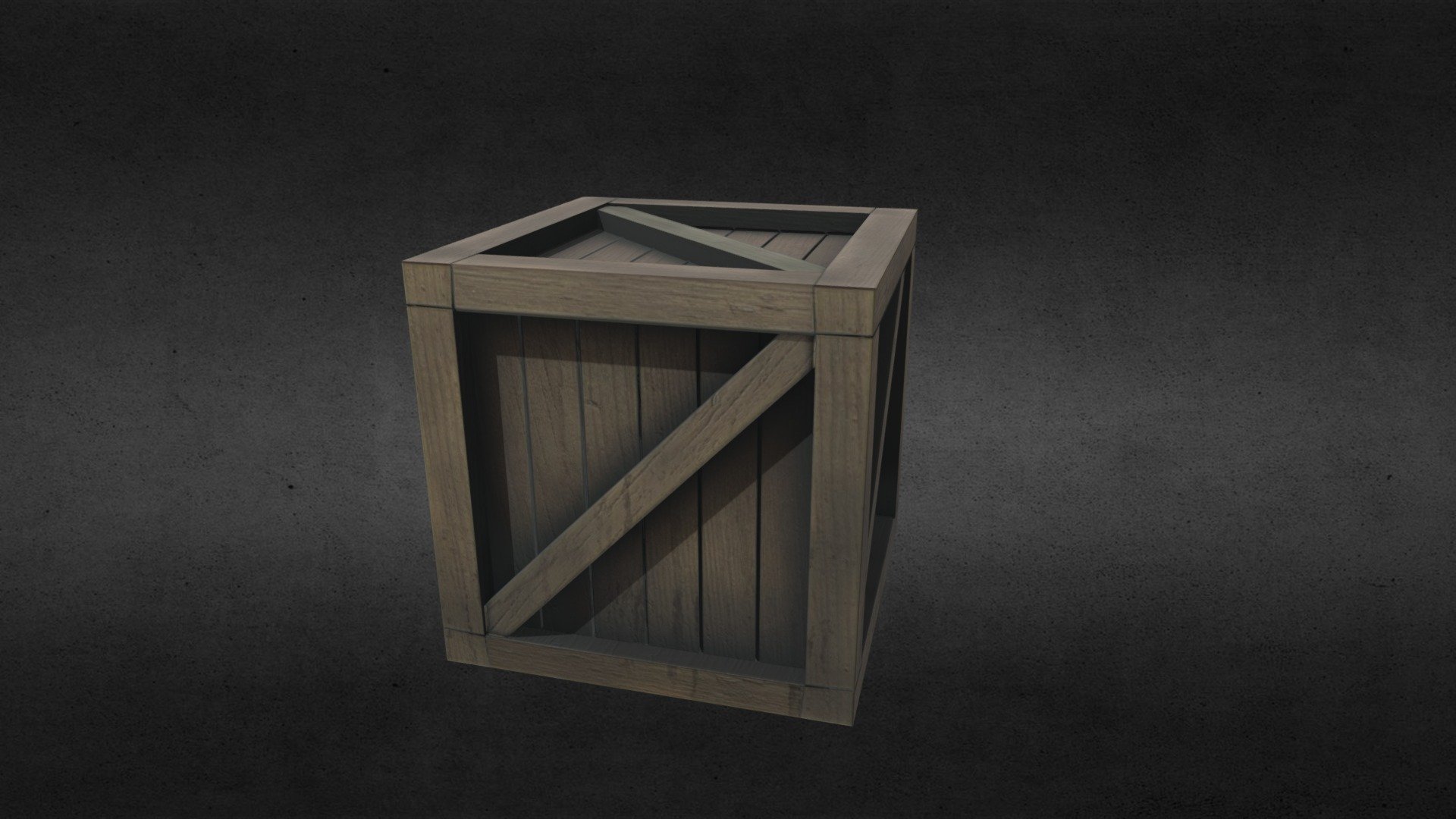 Wooden Box Low Poly