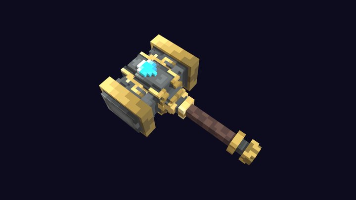 Voxel Hammer 1 - 3D Lowpoly Weapons 3D Model