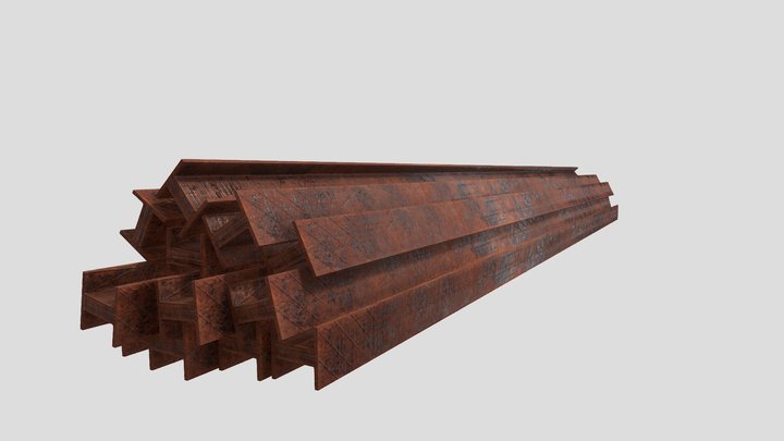 Construction Site Iron Piller 3D Model