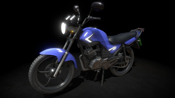 125cc Naked Motorcycle 3D Model
