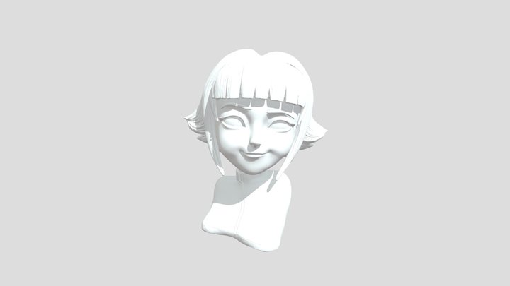 Animated Character Portrait 3D Model