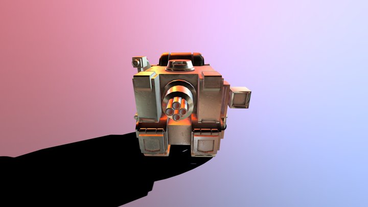 Golden Water Tank 3D Model