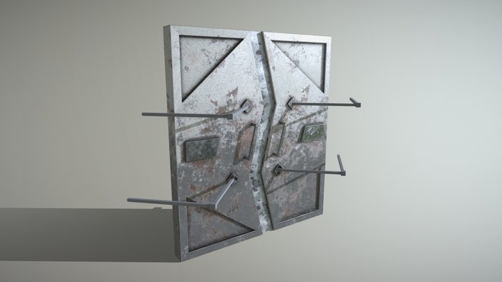 Hydraulic Door (Low Poly) 3D Model