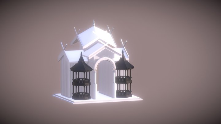 Stylized Model of Kangla Gate, Manipur, India 3D Model