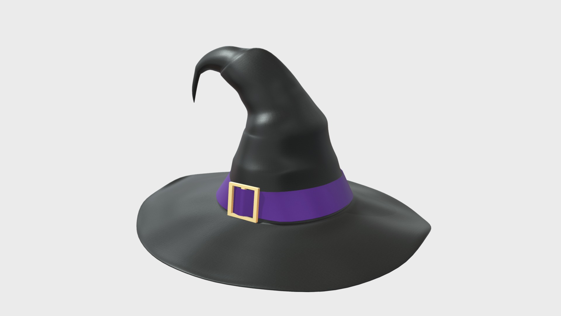 3D model Witch hat - This is a 3D model of the Witch hat. The 3D model is about a black hat with a blue and pink bow.