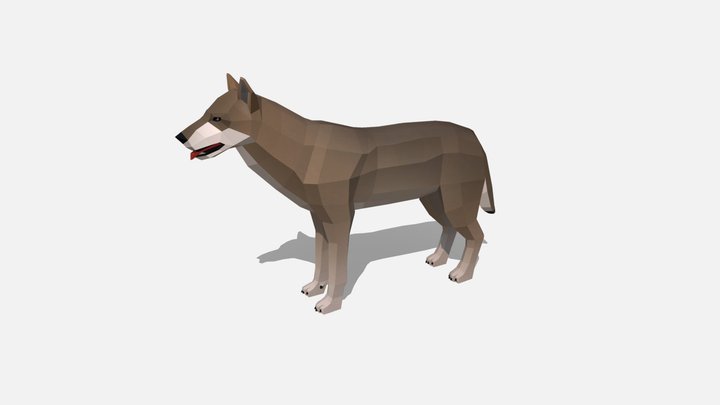 Low poly dire wolf (Canis dirus) 3D Model