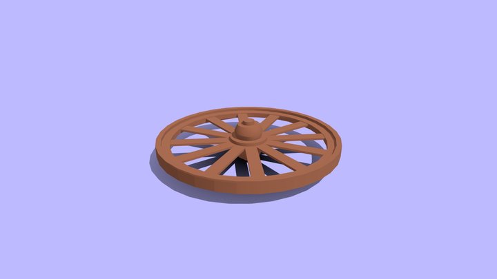 Roda de madeira 3D Model