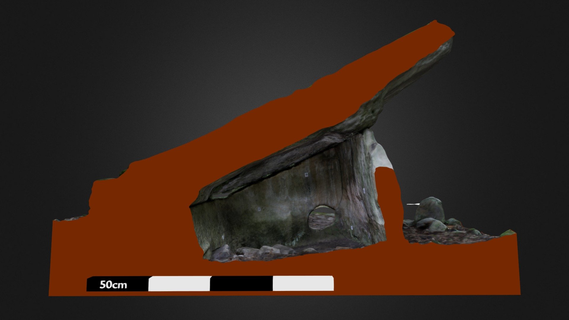 Trough-shaped dolmen Kokai-3 (cross-section)