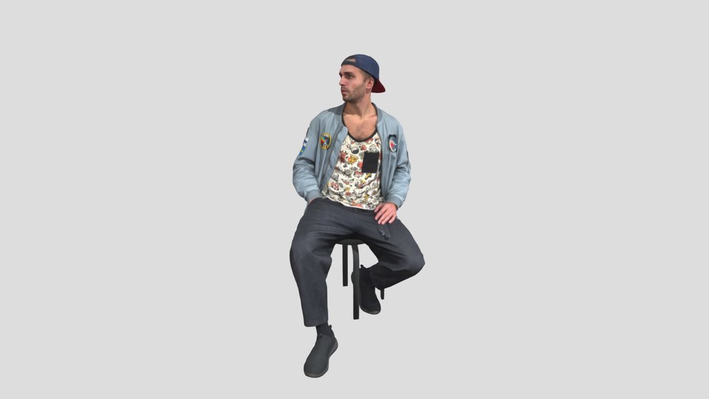 Chill Boy Sitting With Stylish Outfit