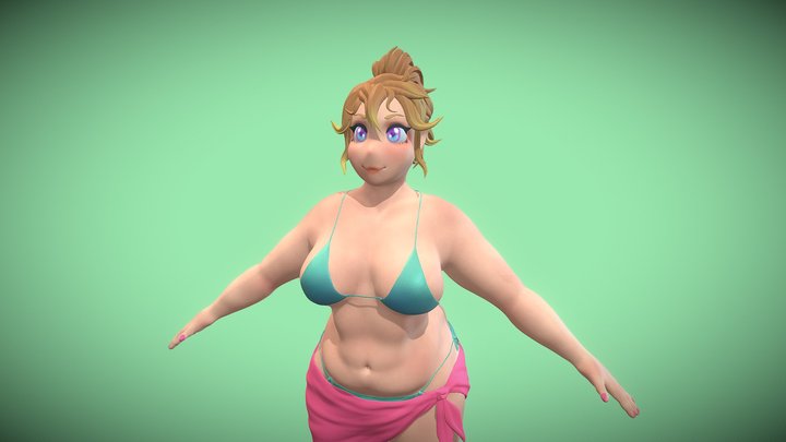 Beach Girl 3D Model