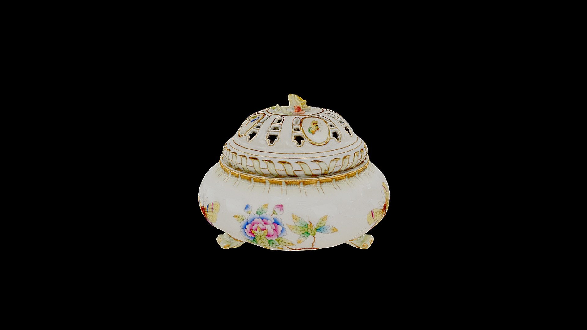 Potpourri holder, rose knob 06196091 E526 3D model by Herend