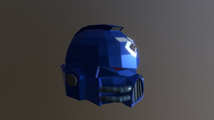 Space marine Ultramarine helmet (WH40k) 3D Model