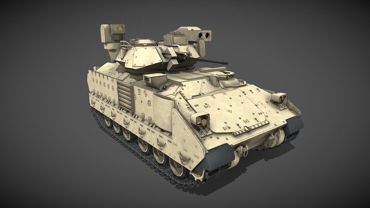 Lowpoly M2A3 Bradley Fighting Vehicle 3D Model