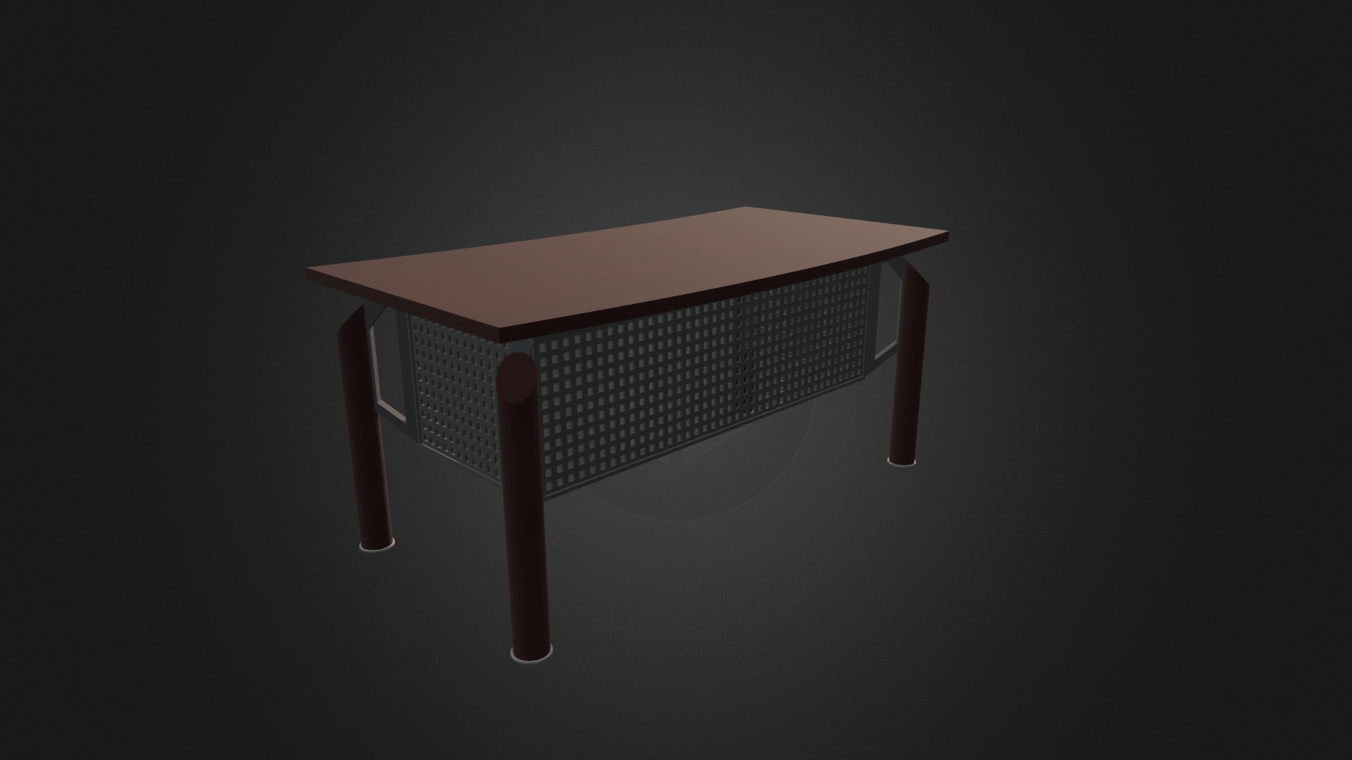 3D model Office Desk - This is a 3D model of the Office Desk. The 3D model is about a table with a lamp shade.